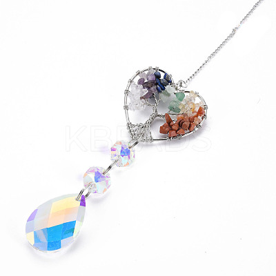 Natural Mixed Gemstone Big Pendants G-N333-008G-1