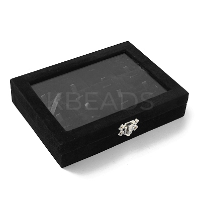 12-Slot Rectangle Wood Covered with Velvet pendant Necklace Jewelry Storage Presentation Box CON-WH0095-18-1