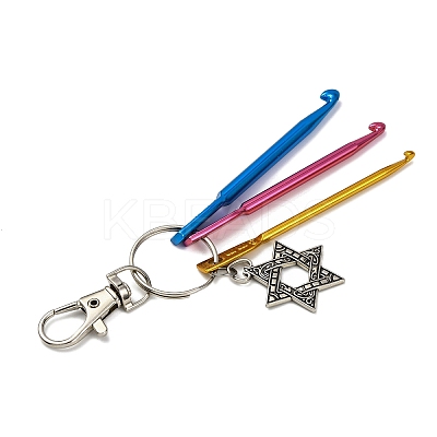 Aluminum Crochet Hooks & Alloy Pendant Decorations KEYC-JKC01417-02-1