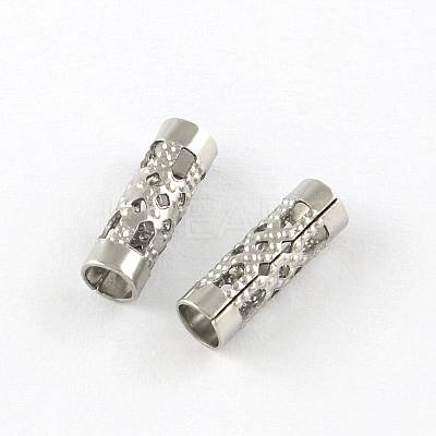 Tarnish Resistant Hollow Column 201 Stainless Steel Beads STAS-R075-21-1