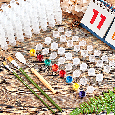 Plastic Empty Paint Cups with Lids DIY-PH0027-11-1
