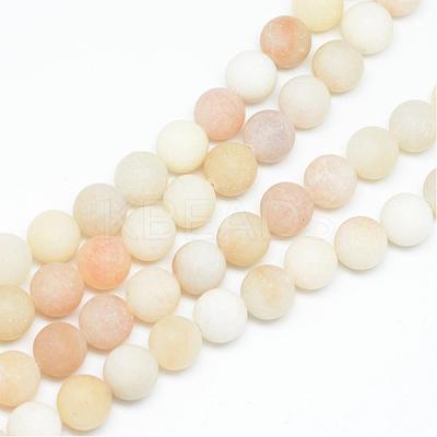 Natural White Jade Bead Strands G-R297-8mm-28-1