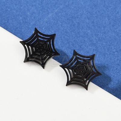 304 Stainless Steel Spider Web Stud Earrings LS-EJEW-G294-01EB-1