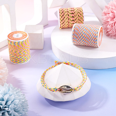 5 Rolls 5 Colors 4-Ply Polycotton Cord with Metallic Thread OCOR-TA0003-07-1