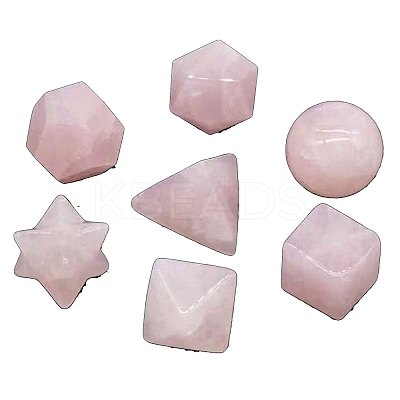 Natural Rose Quartz Mixed Shape Figurines Statues for Home Desk Decorations PW-WG17608-02-1