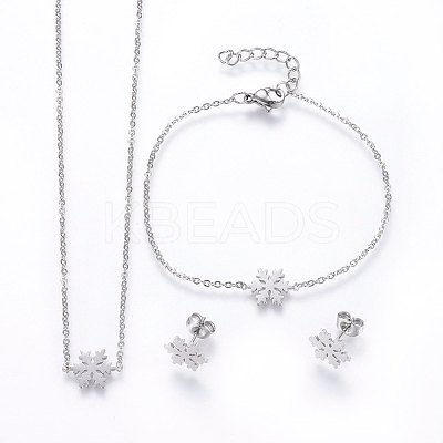 Tarnish Resistant 304 Stainless Steel Jewelry Sets SJEW-H138-16P-1
