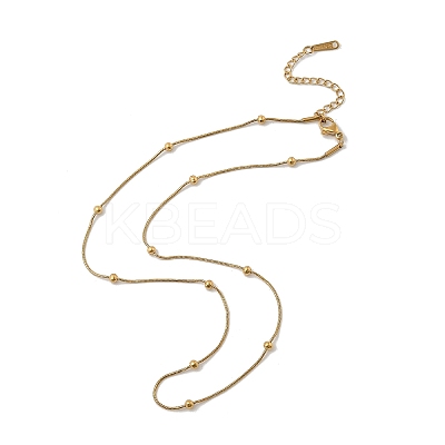 3MM 304 Stainless Steel Round Snake Chain Necklaces for Women Men NJEW-F351-03G-1