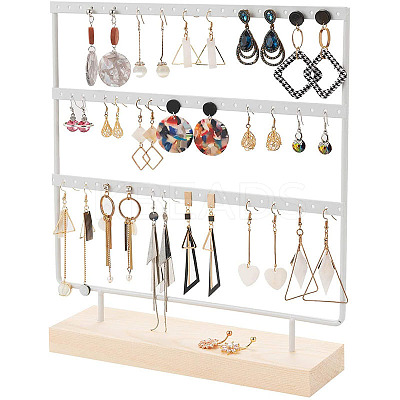 Triple Levels Rectangle Iron Earring Display Stand CON-PW0001-151B-01-1
