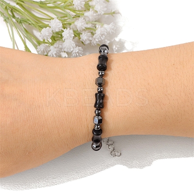 Adjustable Synthetic Non-magnetic Hematite Bead Stretch Bracelets PW-WG03C29-01-1