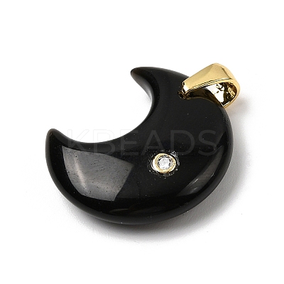 Natural Obsidian Pendants G-A297-02G-06-1