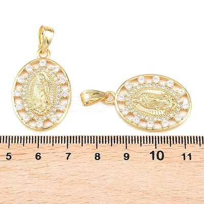 Brass Micro Pave Cubic Zirconia Pendants KK-C162-095G-1