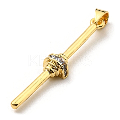 Brass with Cubic Zirconia Pendants KK-K341-31G-01-1