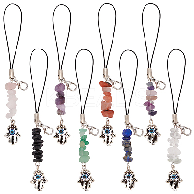 Gemstone Chips Cell Phone Strap Charm HJEW-PH01853-1