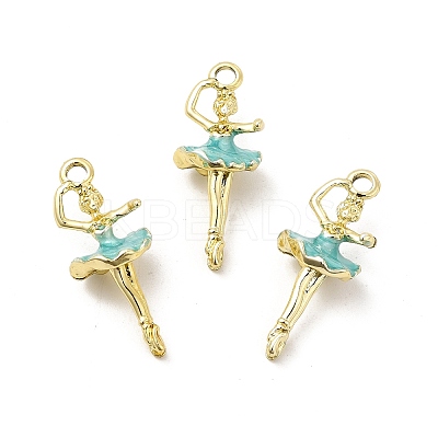 Rack Plating Alloy Enamel Pendants ENAM-M051-02G-A-1