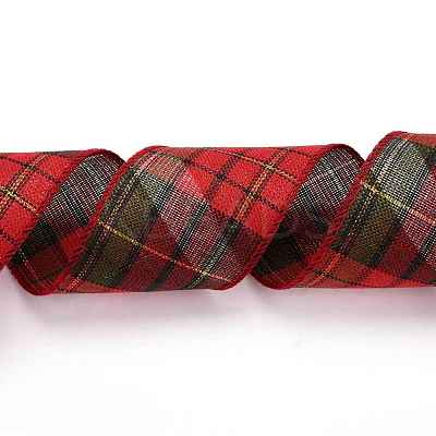 Polyester Imitation Linen Ribbon OCOR-G007-02E-1