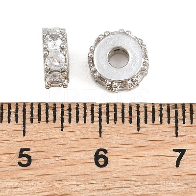 Brass Pave Clear Cubic Zirconia Beads CU-CBA6A75-19A-P-1