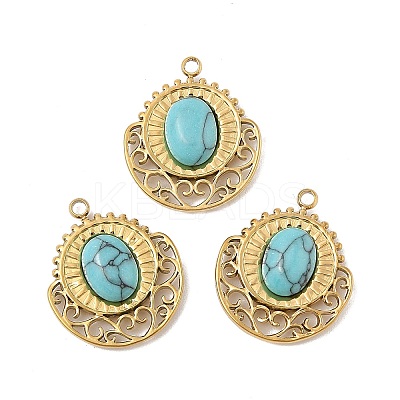 Synthetic Turquoise Pendants STAS-P380-19G-01-1