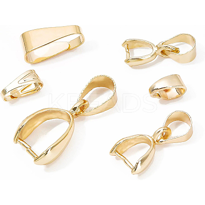 114Pcs 6 Style Brass Snap on Bails KK-BC0002-96-1