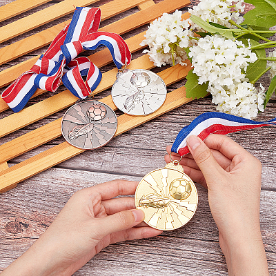 9Pcs 9 Colors Zinc Alloy Medal AJEW-GA0002-90-1