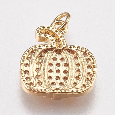 Brass Micro Pave Cubic Zirconia Charms ZIRC-E147-38G-1