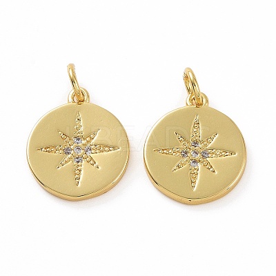Brass Micro Pave Cubic Zirconia Pendants KK-E068-VF046-1