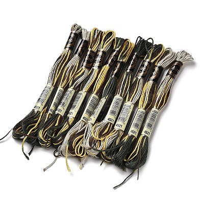 10 Skeins 6-Ply Polyester Embroidery Floss OCOR-K006-A15-1