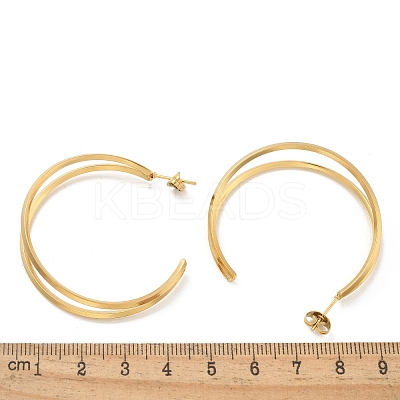 Ion Plating(IP) 304 Stainless Steel C-Shaped Stud Earrings for Women EJEW-M089-04G-1