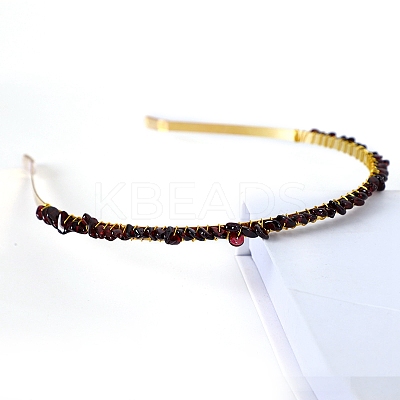 Natural Garnet Hair Bands PW-WGC1C33-13-1