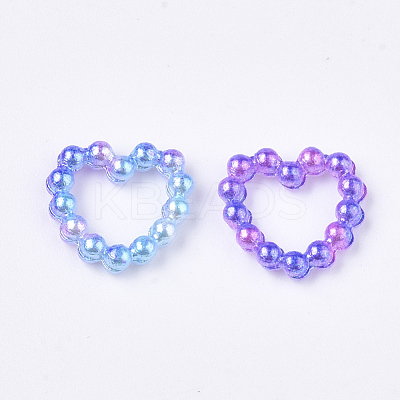 Rainbow ABS Plastic Imitation Pearl Linking Rings OACR-T015-04-06-1