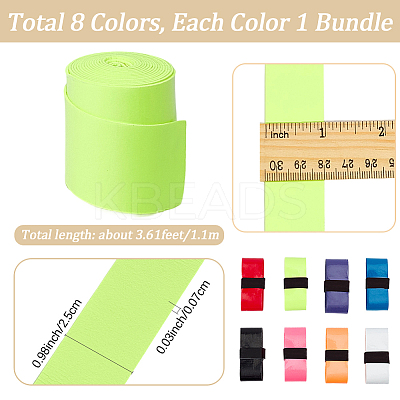 8 Bundles 8 Colors PU Leather Anti-slip Badminton Tennis Racket Grip Tape DIY-SP0005-45A-1