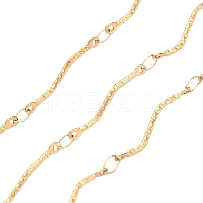 304 Stainless Steel Wavy Bar Link Chains CHS-H116-01M-G-1