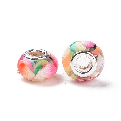 Transparent Resin European Rondelle Beads RPDL-P005-01P-17-1