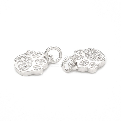 Rack Plating Brass Micro Pave Clear Cubic Zirconia Charms KK-C011-58P-1