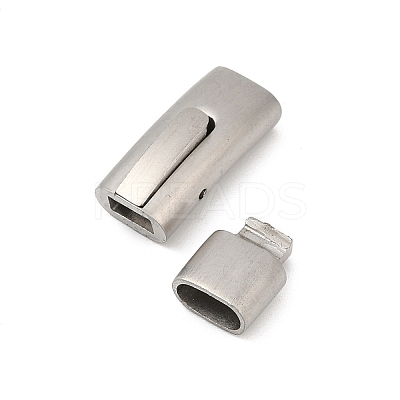 304 Stainless Steel Snap Lock Clasps STAS-U055-02E-P-1