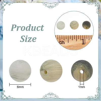 2 Strands Frosted Round Natural Green Rutilated Quartz Beads Strands G-OC0004-61B-1