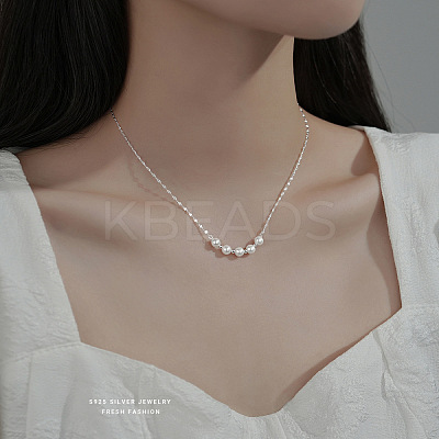 925 Sterling Silver Dapped Chain Necklaces FS-WG6F377-01-1