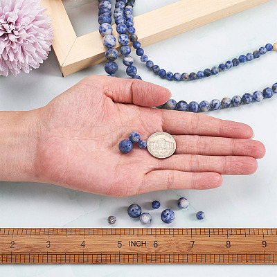 3 Strands 3 Style Natural Blue Spot Jasper Beads Strands G-YS0001-03-1
