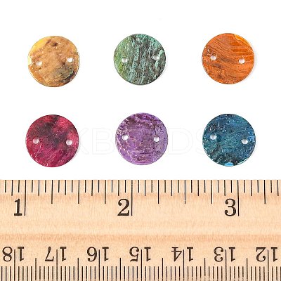 56Pcs 6 Colors Spray Painted Natural Akoya Shell Connector Charms BSHE-FS0001-12-1