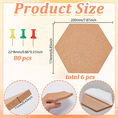 15Pcs Self-adhesive Cork Insulation Sheets AJEW-AR0004-84B-1