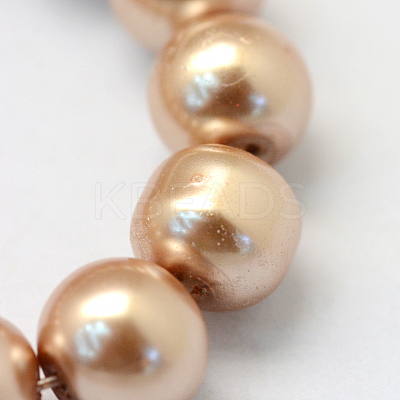 Baking Paint Pearlized Glass Pearl Round Bead Strands HY-Q003-6mm-11-1