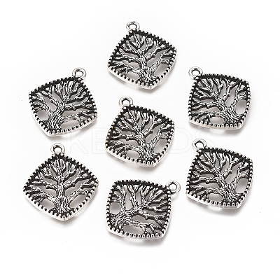 Tibetan Style Alloy Tree Pendants LS-TIBEP-GC172-AS-NR-1