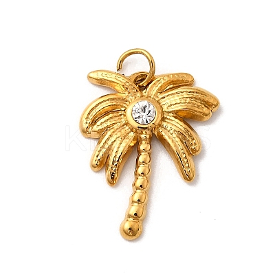 304 Stainless Steel Rhinestone Pendants STAS-B093-07G-1