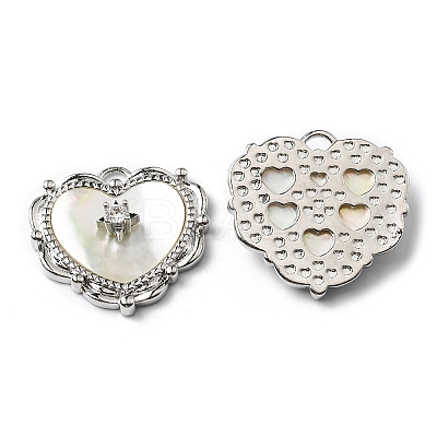 Brass Cubic Zirconia Pendants KK-K334-02P-1