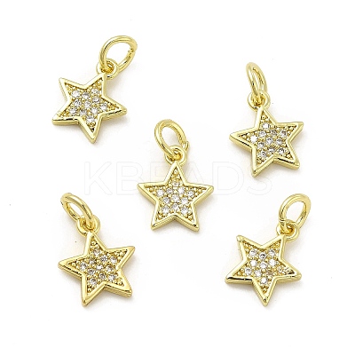 Brass Micro Pave Cubic Zirconia Charms KK-E068-VB248-1
