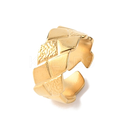 304 Stainless Steel Open Cuff Rings for Women RJEW-K309-27G-1