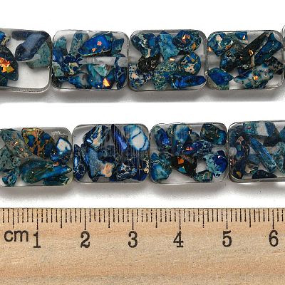 Dyed Natural Imperial Jasper with Resin Beads Strands G-G083-F07-01-1