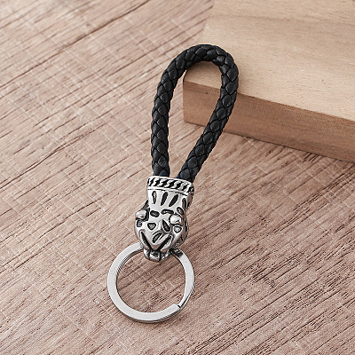 Braided PU Leather Keychains RO3493-1