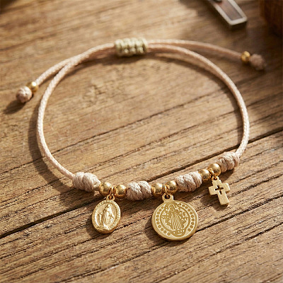 Adjustable Copper Rope Link Charm Bracelet ZH0707-1