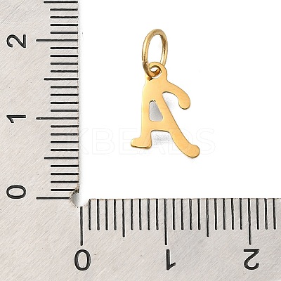 26Pcs Ion Plating(IP) 304 Stainless Steel Enamel Alphabet Charms STAS-F308-02G-1