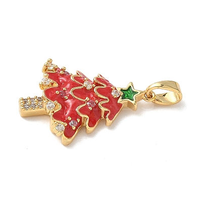 Christmas Brass Micro Pave Cubic Zirconia Pendants LS-KK-K305-07A-01-1
